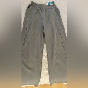 Halara Corduroy Lounge Pants Gray Straight Leg Cozy Athleisure Size S